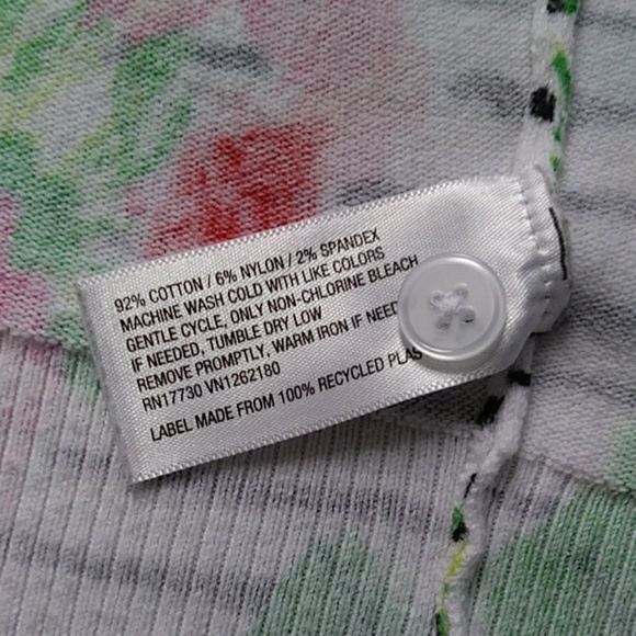 Fun Floral Striped 3/4 Sleeve Sweater - Picture 4 of 5